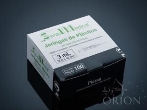 Jeringa desechable 3 ml negra con aguja 100 piezas